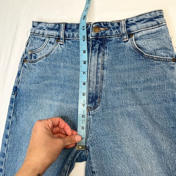 Rollas Original High Rise Straight Leg Jeans Brad Blue Light Wash 27 - Picture 7 of 11
